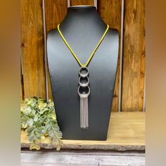 Yellow And Silver Necklace. Nwt. Long Trendy Yellow Necklace With Adjustable Chain, Trendy Yellow Jewelry With Adjustable Chain, Elegant Adjustable Yellow Necklace, Yellow Long Necklace For Party, Elegant Yellow Adjustable Necklace, Paparazzi Jewelry, Womens Jewelry Necklace, Silver Necklace, Jewelry Necklaces