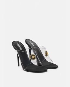 Versace Vagabond Mules | VERSACE Versace Slides, Versace Heels, Versace Style, Versace Home, Versace Accessories, Fancy Shoes, Swag Shoes, Boutique Online, Gianni Versace