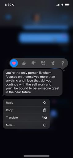 the text message is being displayed on an iphone screen, and it appears to be in conversation with someone else