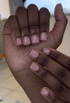 Polished Natural Nails, Short Tan Acrylic Nails, Short Square Acrylic Nails Classy, Short Nails Sns Ideas, Plain Short Square Nails, Short Nail Styles Simple, Very Short Square Acrylic Nails, Shortie Nails Black Women, Nude Duck Nails