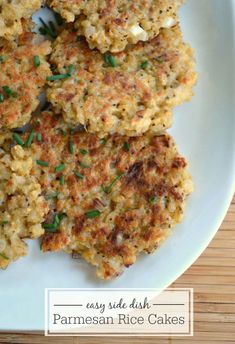 some crab cakes are on a white plate