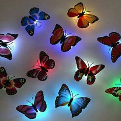 Use This Butterflies To Decorate Any Room Or In Birthday Parties Or Weeding Butterfly Lamp, Led Lighting Bedroom, Butterfly Lighting, Indie Room Decor, Indie Room, Butterfly Wall Stickers, Night Light Lamp, Color Changing Lights, Decoration Stickers