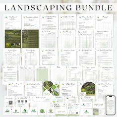 the landscaping bundle is shown in green and white