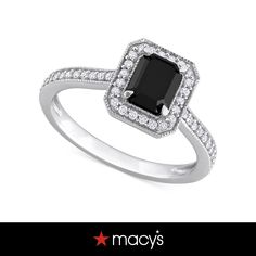 a black and white diamond engagement ring