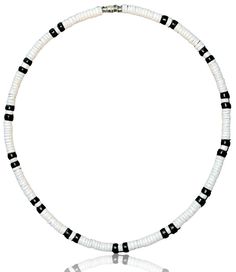 PRICES MAY VARY. 18" inch Mens and Womens Mens and Womens Size Is Selectable. If You Want To Make Sure That You Have The Right Length For Your Necklace Just Add 1" to 2" To Your Shirt Collar Size, So It Will Fit Properly. 5mm (3/16") Select Black Coco Beads From Coconuts and White Clam Heishe Ark Shells, Hand Picked and Hand Sorted From Our Beaches in the Philippines. Perfect for Water Use. Contains No Animal Parts. Hand-Crafted in Our Tropical Jewelry Shop by Our Native Island Artisans in the P Surf Necklace, Beachy Aesthetic, Tropical Jewelry, Puka Shell Necklace, Coconut Trees, Surfer Necklace, Beach Necklaces, Puka Shell, Hawaiian Style