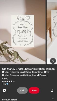 the wedding stationery is displayed on an instagramture for everyone to see it