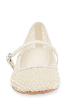 Airy honeycomb mesh enhances the breathable comfort of a mary jane flat finished with a contemporary squared-off toe. Adjustable midfoot strap with buckle closure Textile and synthetic upper/synthetic lining/rubber sole Imported Spring Synthetic Mary Janes With Ankle Strap, Spring Flat Heel Synthetic Mary Janes, Summer Mary Jane Flats With Buckle Closure, White Mary Janes With Buckle Closure For Spring, Summer Flat Heel Mary Janes With Removable Insole, Summer Mary Janes With Removable Insole And Flat Heel, Summer Flat Mary Janes With Buckle Closure, Summer Mary Janes With Buckle Closure And Medium Width, Summer Mary Janes With Buckle Closure Medium Width