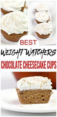 the best weight watchers chocolate cheesecake cups with frosting on top and in between