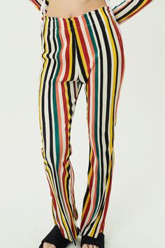 Nadua Striped Plisse Pants Elasticized waistband Loose fit lounge pants Multi color striped pattern * Product Specification 100% Polyester * Flat Measurement: S/M: Waist: 32.5cm (13in) / Hip: 36cm (14.2in) / Thigh: 24cm (9.4in) / Rise: 27cm (11in) / Hem: 31.5cm (12.4in) / Length: 102cm (40.2in) / M/L: Waist: 33cm (13in) / Hip: 39cm (15.3in) / Thigh: 25cm (10in) / Rise: 32cm (12.5in) / Hem: 31.5cm (12.4in) / Length: 104cm (41in) * Professional Clean Only / Do Not Tumble Dry Model's height is 5′ 9″ (177cm) Bust 32.5in Waist 23in Hip 34.5in and wearing S/M 사이즈 정보Size information (단위:cm)(Unit : inch) S/MS/M 사이즈 정보 Size information 허리Waist 32.512.8 엉덩이Hip 3614.2 허벅지Thigh 249.4 밑위Rise 2710.6 밑단Hem 31.512.4 총장Length 10240.2 M/LM/L 사이즈 정보 Size information - 위의 실측사이즈는 '단면의 길이'입니다. 참고해 주세요.- 사이즈는 측정 Plisse Pants, S M, Striped Pants, Lounge Pants, Multi Color, Pants, Trousers