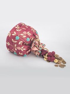 Jhoomer Embroidered Potli Bag by Vareli Bafna now available at Trendroots Potli Bag, Work Email, Potli Bags, Best Deal, Thread, Composition, Silk, Best Deals, 10 Things