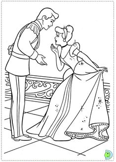 the princess and prince are talking to each other in this disney coloring page for kids