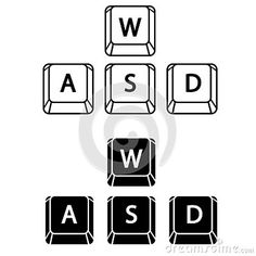 the word asd spelled in black and white with four letters on top of it