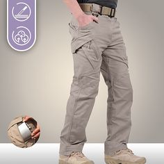 Season:Summer,Spring; Gender:Men's; Activity:Traveling,Climbing,Fishing; Clothing Type:Bottoms; Function:Wear Resistance,Sweat-Wicking,Breathable,Stretchy,Quick Dry,Waterproof,Scratch Resistant,Multi Pockets; Sports Clothing Sub Category:Cargo Pants,Tactical Pants,Hiking Pants Trousers; EU Size:null; Pants Length:null; UK Size:null; US Size:null; Waistline:null; Number of Pockets:9 Pockets Men's Cargo Pants, Outdoor Workout, Mens Work Pants, Cotton Cargo Pants, Spring Outdoor, Black Army, Pants Summer, Tactical Pants, Sports Clothing