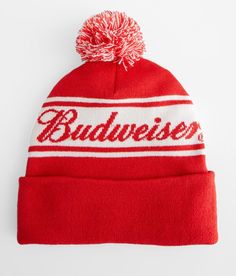 H3 Headwear Budweiser Beanie - Red , Women's Red Printed knit pom beanie One size fits most. 100% Acrylic. Hand wash cold with like colors. Only non-chlorine bleach when needed. Lay flat to dry. Apparel & Accessories > Clothing Accessories > Hats Women's Hats, Accessories Clothing, Pom Beanie, Come Back, Lady In Red, Lay Flat, Hats For Women, Apparel Accessories, Clothing Accessories