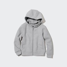 Ultra Stretch Dry Sweat Long Sleeve Full-Zip Hoodie Stretch Hooded Hoodie With Zipper Closure, Stretch Hoodie With Zipper Closure, Functional Long Sleeve Hoodie With Ykk Zipper, Uniqlo Kids, Sweat Vest, Name Label, Zipped Hoodie, Look Casual, Name Tag