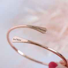 Beautiful personalized friendship bracelet available in gold, rose gold and silver. This is a custom engraved bracelet where you can add any important name, date, symbols and more. 💗 High Quality * Light Weight * Adjustable * Adorable package 💗 Item details: Bangle Length: 6.29 in - Adjustable to any wrist size Bangle Weight: 0.25 oz Colors: Gold, rose gold, silver. Stainless Steel POPULAR OPTION IDEAS: *Names and heart symbols *Initials and dates *Infinity symbols *You are my person *Forever Custom Name Rose Gold Jewelry For Best Friend, Minimalist Customizable Bracelets For Best Friend Gift, Adjustable Engraved Rose Gold Jewelry, Customizable Rose Gold Jewelry For Friendship, Customizable Dainty Rose Gold Bracelets, Rose Gold Name Bracelet For Friendship On Mother's Day, Minimalist Customizable Bracelets For Best Friend, Personalized Rose Gold Jewelry For Friendship, Custom Name Rose Gold Jewelry For Best Friend Gift