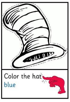 the cat in the hat color the hat blue