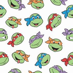 Teenage Mutant Ninja Turtles Character Faces Peel and Stick Wallpaper Peel and Stick Wallpaper RoomMates Roll White Ninja Turtles Wallpaper, Turtle Background, Turtle Wallpaper, Ninja Turtles Birthday Party, Character Faces, Tmnt Characters, Face Peel, Ninja Turtle Party, Ninja Turtle Birthday