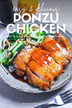 the cover of easy and delicious ponzu chicken