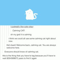 a cat sitting on top of a bed next to a blue wall with the caption cats