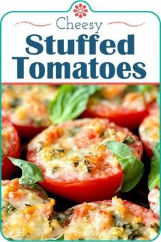 the cover of cheesy stuffed tomatoes