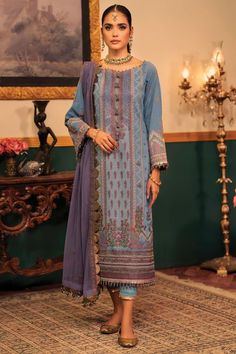 Alkaram FC- 29J-22-Light Blue Festive Eid Lawn 2022 Light Blue Printed Long Sleeve Set, Traditional Blue Sets With Digital Print, Blue Wedding Suits With Dupatta, Fitted Blue Sets With Printed Motifs, Festive Blue Digital Print Sets, Traditional Light Blue Sets With Printed Motifs, Unstitched Blue Wedding Suits, Blue Traditional Printed Sets, Blue Digital Print Wedding Set