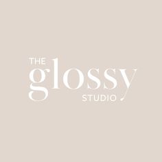 the glossy studio logo is shown in white on a light gray background,