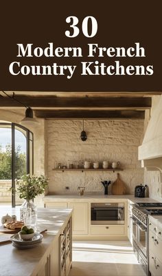 the kitchen is clean and ready for us to use in this country house style home