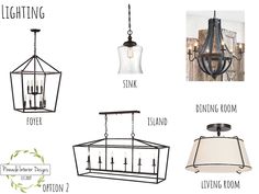 the different types of chandeliers are shown