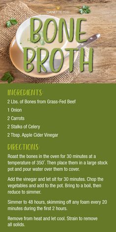 the brochure for bone broth