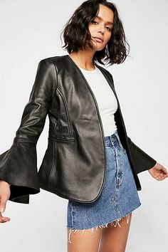 Studded Jacket, Tuxedo Style, Free People Jacket, Blazer Black, Embroidered Jacket, Studded Leather, Leather Blazer, Black Leather Jacket, Leather Jackets Women