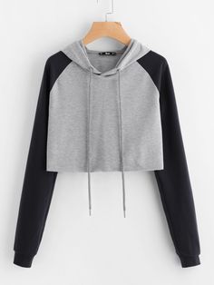 Material: 60% Polyester, 35% Cotton, 5% Spandex Color: Grey Pattern Type: Color Block Neckline: Hoodie Style: Casual, Sexy, Sports Type: Pullovers Sleeve Length: Long Sleeve Fabric: Fabric is very stretchy Season: Spring, Fall Bust(Cm): XS:94cm, S:98cm, M:102cm, L:106cm Sleeve Length(Cm): XS:72.5cm, S:73.5cm, M:74.5cm, L:75.5cm Length(Cm): XS:39.5cm, S:40.5cm, M:41.5cm, L:42.5cm Cuff(Cm): XS:17cm, S:18cm, M:19cm, L:20cm Bicept Length(Cm): XS:32.5cm, S:33.5cm, M:34.5cm, L:35.5cm Size Available: X Crop Hoodie, Sweatshirt Women, Teenager Outfits, Girls Fashion Clothes, Cropped Hoodie, Outfits For Teens, Teen Fashion, Lany