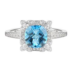 Whether you're celebrating a special occasion, marking a milestone, or simply treating yourself to a timeless and meaningful piece of jewelry, this Sterling Silver Blue Topaz, Lab-Created White Sapphire Solitaire Ring is the perfect choice. Click on this JEWELRY & WATCHES GUIDE to learn about fit, styles, materials and more! Whether you're celebrating a special occasion, marking a milestone, or simply treating yourself to a timeless and meaningful piece of jewelry, this Sterling Silver Blue Topaz, Lab-Created White Sapphire Solitaire Ring is the perfect choice. Click on this JEWELRY & WATCHES GUIDE to learn about fit, styles, materials and more! FEATURES Width: 19.0mm Metal: sterling silver Plating: rhodium Finish: polished Packaging: boxed Nickel freeSTONE DETAILS Stone type: blue topaz, Fine Jewelry For Anniversary In Light Blue, Light Blue Center Stone Fine Jewelry, Light Blue Fine Jewelry With Center Stone, Formal Topaz Birthstone Ring With Center Stone, Light Blue Diamond Accented Jewelry For Anniversary, Classic Aquamarine Jewelry With Halo Setting, Turquoise Topaz Ring For Anniversary In Fine Jewelry Style, Anniversary Topaz Ring With Halo Design, Blue Topaz Birthstone Ring With Accent Stones For Anniversary