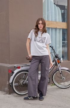 John Galt Kyle Cargo Pants | PacSun Style Mid Size Women, Cargo Pants Outfit Masc Women, Gray Cargo Pants, Gray Cargo Pants Outfit For Women, Kim Pants, Summer Cargo Pants Outfit, Urban Style Mid-rise Baggy Cargo Pants, Cargos Outfit, Cute Outfits With Cargo Pants