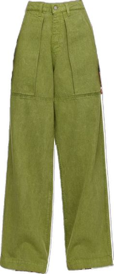 Spring Green Cargo Jeans For Workwear, Green Wide Leg Jeans With Belt Loops, Green High Rise Jeans With Side Pockets, High Rise Green Jeans With Side Pockets, Green Wide Leg Cargo Jeans For Workwear, Green Tapered Leg Jeans With Pockets, Green Jeans With Side Pockets For Spring, Green Utility Jeans With Belt Loops, Green Relaxed Fit Jeans