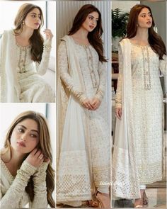 Stylish Dress Book Pakistani, Hamel Patel, White Salwar, Dupatta Collection, Sajjal Ali, Elegant Fashion Outfits, Fox Dress, Celebrity Fashion Looks, Bridal Dresses Pakistan