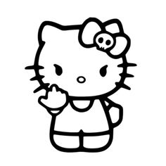 the hello kitty coloring page is shown