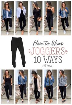 How To Wear Joggers, Mode Ab 50, Jogger Outfit, Mode Tips, Joggers Outfit, Cooler Look, Teacher Outfits, Athleisure Outfits, Black Joggers