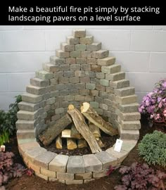 an outdoor fire pit made out of bricks