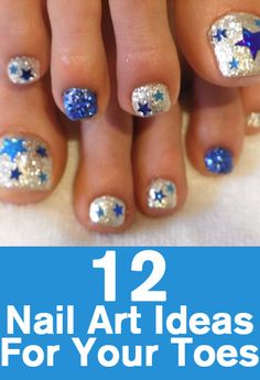 12 Nail Art Ideas For Your Toes Skellington Nails, French Nails Glitter, 4th Nails, Cowboy Nails, Apply Mascara, Nail Board, Summer Toe Nails, Cute Toe Nails, Pedicure Designs