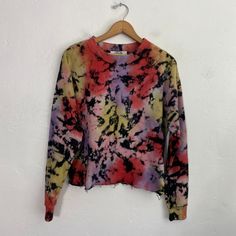 Letluv Ari Tie Dye Cropped Sweatshirt Women Size Xs New New With Tags, Excellent Condition 100% Cotton Fabric Measurements (While Lying Flat) Shoulder To Shoulder- 18" Chest- 21" Length- 22" Sleeve Length- 24" Multicolor Grunge Crew Neck Top, Tie Dye Long Sleeve Streetwear Top, Multicolor Grunge Top For Streetwear, Tie-dye Long Sleeve Streetwear Tops, Tie-dye Tops For Streetwear In Fall, Tie Dye Tops For Fall Streetwear, Tie-dye Tops For Fall Streetwear, Acid Wash Long Sleeve Streetwear Top, Acid Wash Long Sleeve Tops For Streetwear