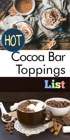 hot cocoa bar toppings list with ingredients