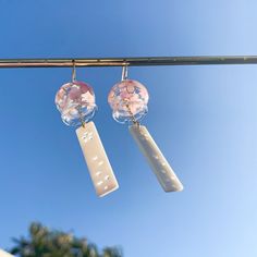 Japanese Wind Chime Style Sakura Cherry Blossom Flower with Natural White Shell Drop Dangled Earrings, Handmade Earrings These wind chime WON'T make sounds! The top part is made of glass, so if you drop it, it may break, so please be careful of them. Japanese Wind Chimes, Cherry Blossom Flower, Sakura Cherry Blossom, Cherry Blossom Flowers, Japan Aesthetic, Japanese Aesthetic, Wind Chime, Blossom Flower, Fun Ideas