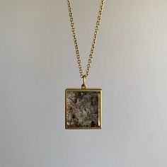 This pyrite-speckled quartz creates a window into the history of the stone's formation. 18k yellow gold Pyrite, 17.38 carats, 15mm x 17mm (9/16" x 11/16") Chain is 18" long Cube Pendant, Newport Ri, Study Style, Arts And Crafts Movement, Clothes Horse, American Art, Newport, The History, Jewelry Art