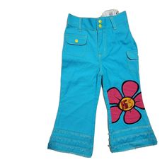 2003 Hi5 Girls Size 5 Bell Bottom Pants With Flower. According To Tag Pants Are To Fit Height 115cm Waist 57cm No Rips Or Stains. Bell Bottom Pants, Bell Bottom, Kids Bottoms, Bell Bottoms, Color Blue, Leggings, Pants, Blue, Trousers