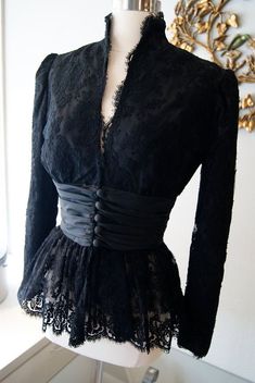 Black Lace Jacket, Sunday Top, Baju Kahwin, Sewing Lace, Blouse Lace