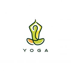 the logo for yoga with a green and yellow design