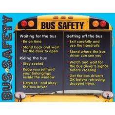 a bus safety poster with the words waiting for the bus