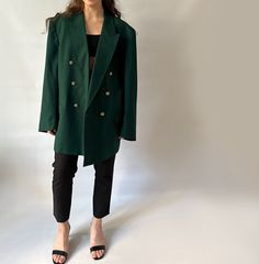 Cool jacket! Great vintage condition! Measurements of the jacket lying flat: HalfBust: 62cm (24.40in) Length: 85cm (33.46in) Sleeve length: 65cm (25.59in) Contact me if you need additional information. Green Winter Outerwear With Notch Lapel, Green Notch Lapel Outerwear For Fall, Green Long Sleeve Sport Coat For Fall, Elegant Green Sport Coat For Winter, Elegant Green Winter Sport Coat, Green Single Breasted Outerwear With Lapel Collar, Green Sport Coat For Winter Workwear, Fitted Green Sport Coat For Fall, Vintage Green Winter Blazer