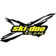 the ski - doo team logo is black and yellow with two crossed skis on it